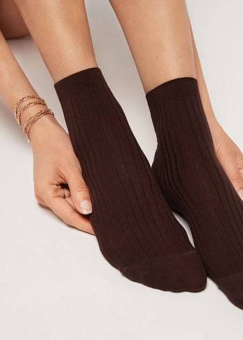 Ponozky Calzedonia Cashmere Blend Kratke Damske Hnede | SK2351QZ