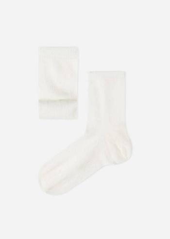 Ponozky Calzedonia Cashmere Blend Kratke Detske Biele | SK3092JJ