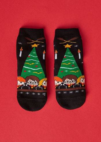 Ponozky Calzedonia Harry Potter Christmas Non-Slip Kratke Detske Čierne | SK3108QZ